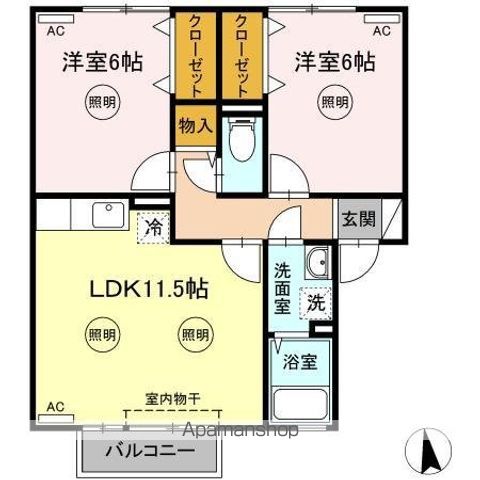 ブルーフォーレD棟の間取り写真