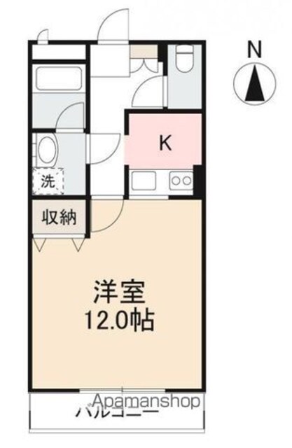 香川県高松市多肥下町[1K/37.83m2]の間取図