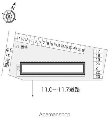 レオパレスアーバン・ビレッジ[1K/20.28m2]の配置図