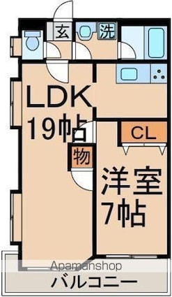 ＧＲＡＮＤ　ＳＬＡＭ青梅[1LDK/56.14m2]の間取図