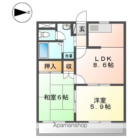 【茅ヶ崎市円蔵のアパートの間取り】