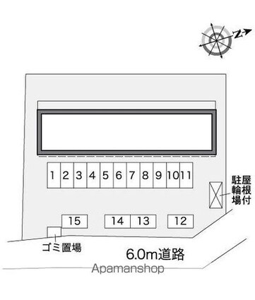 レオパレス袋原南[1K/23.71m2]の配置図