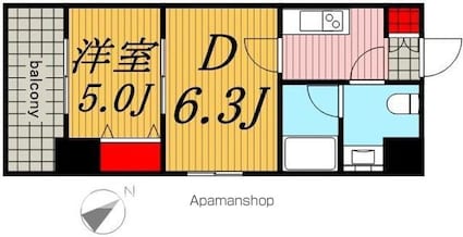 コンフォリア駒澤[1DK/30.93m2]の間取図