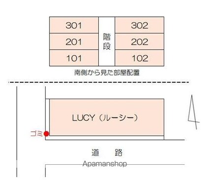 ＬＵＣＹ（ルーシー）[1DK/28.8m2]の配置図