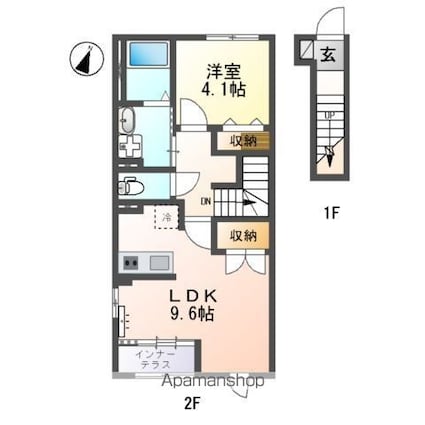 メゾンアルス[1LDK/42.82m2]の間取図