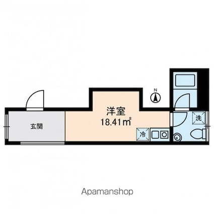 ＫＯＳＴＩＣ　ＭＩＮＯＷＡ[1R/18.41m2]の間取図
