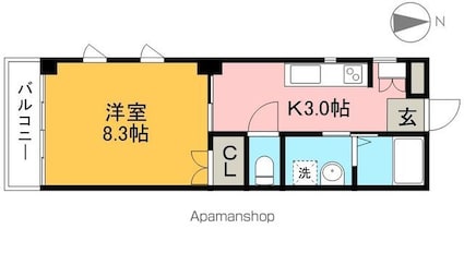 アルス丸の内[1K/25.24m2]の間取図