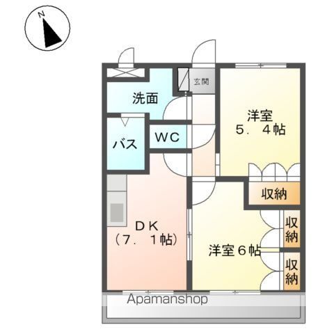 和歌山市出島のアパートの間取り