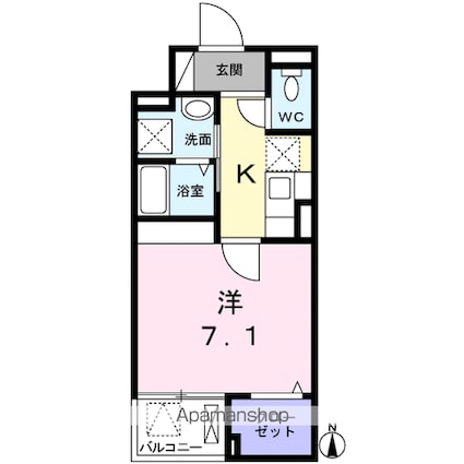 ライジング練馬[1K/25.76m2]の間取図