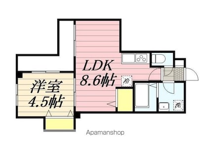 パインリーブス[1LDK/30.37m2]の間取図