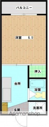 ＭＳビル　南竹屋[1K/21m2]の間取図