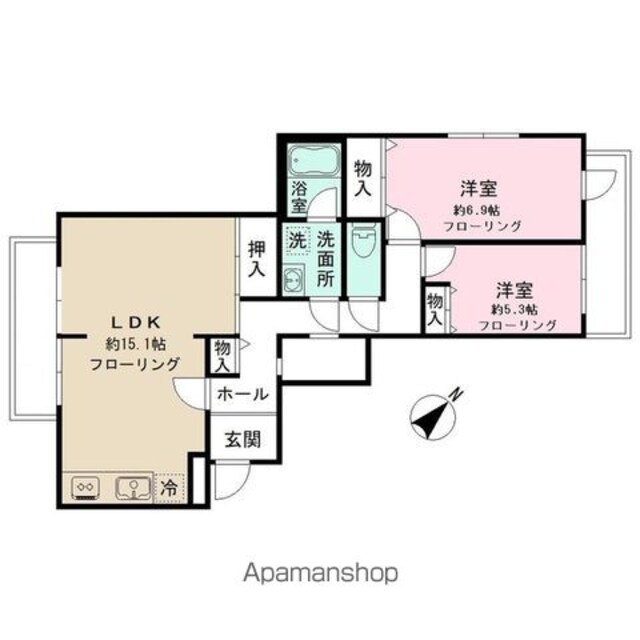 ＯＰＡＬ上野毛[2LDK/65.68m2]の間取図
