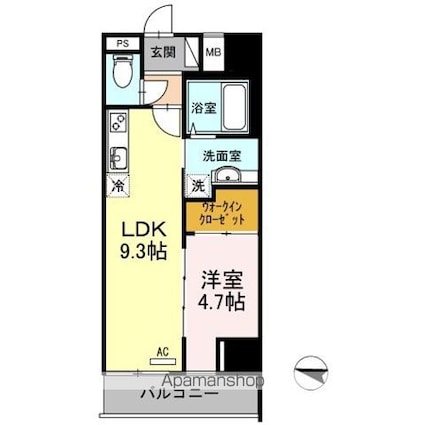 アロフト[1LDK/38.25m2]の間取図