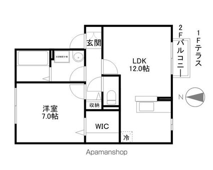 メルベーユ川崎[1LDK/47.66m2]の間取図