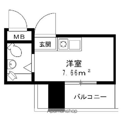 柳橋ビル[1R/7.66m2]の間取図