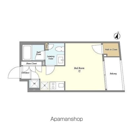 ＫＤＸレジデンス下馬[1R/25.34m2]の間取図