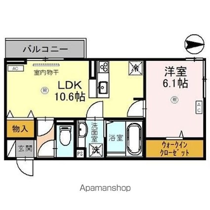レフィーノ[1LDK/41.86m2]の間取図
