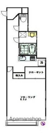 デュオーラ西原[1K/31.66m2]の間取図