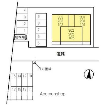 メゾンシャトー神照[2LDK/60.43m2]の配置図
