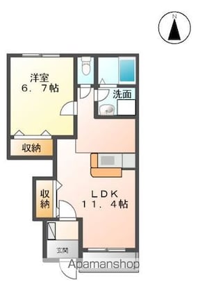 Ｓｅｒｅｎｏ　Ｓｏｐｈｉａ（セレーノ・ソフィア）[1LDK/44.95m2]の間取図