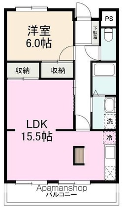 セントラルハイツ屋島[1LDK/54.5m2]の間取図