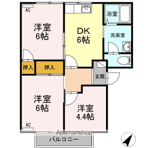 サンライズ富士 A棟の間取り写真
