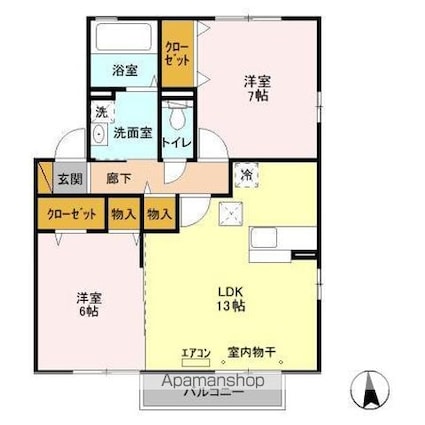 グランメールＩＩ[2LDK/62.06m2]の間取図