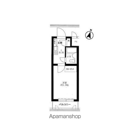 アーバン・ドヌール[1K/16.64m2]の間取図