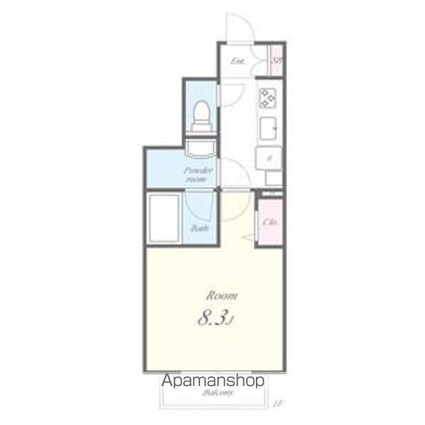 グランコート山王[1K/28m2]の間取図