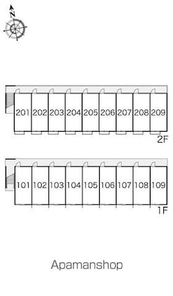 レオパレスエーデルハイム[1K/23.18m2]の配置図