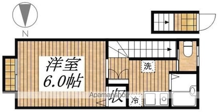パークアベニュー立川Ａ[1K/21.87m2]の間取図