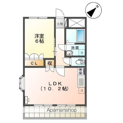 ロイヤルハイツ[1LDK/41.04m2]の間取図