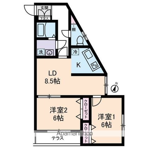 ビューヒル南の間取り写真