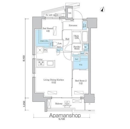 ＯＲＳＵＳ板橋本町[2LDK/46.85m2]の間取図