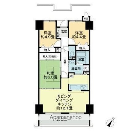 サーパス三津壱番館[3LDK/71.32m2]の間取図