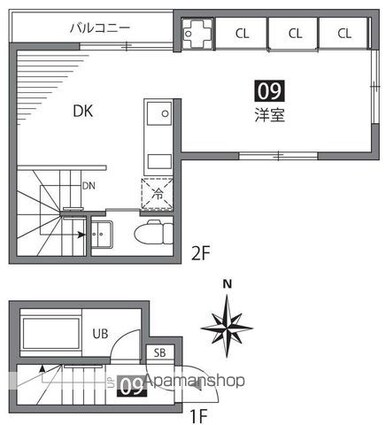 蓮山居[1LDK/31.01m2]の間取図