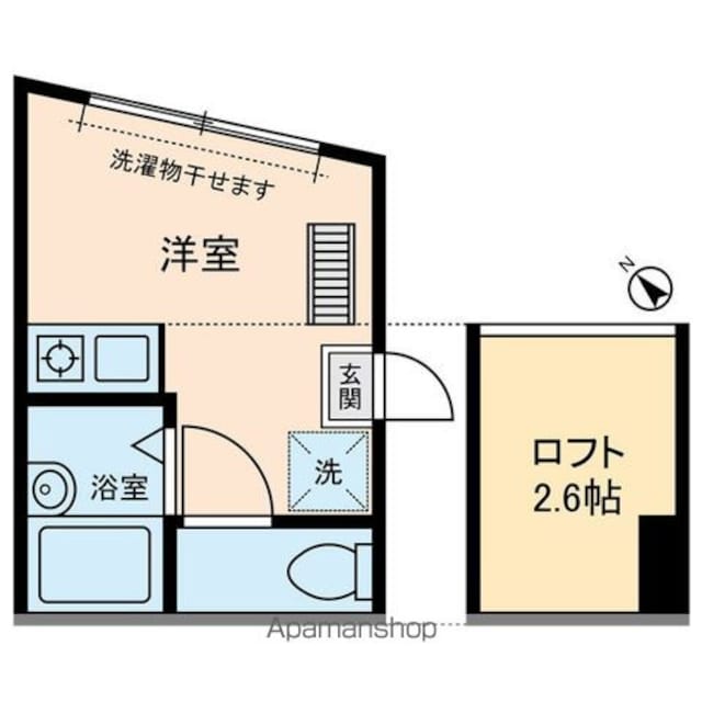 クレスト立川[1R/11.5m2]の間取図