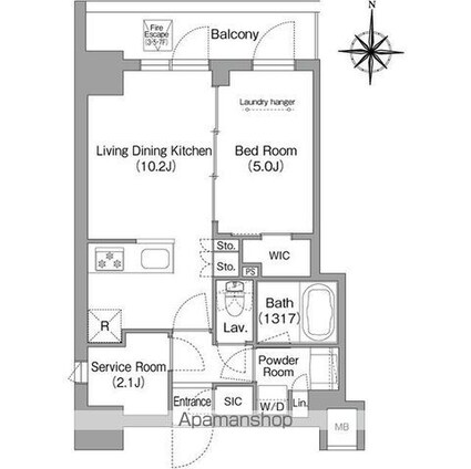 コンフォリア本所吾妻橋Ⅱ[1SLDK/40.46m2]の間取図