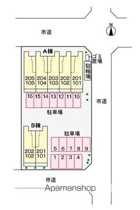 ミルト久米Ａ[1K/32.94m2]の配置図