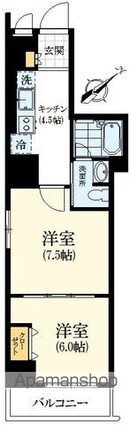 エスティメゾン東新宿[2K/39.91m2]の間取図