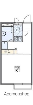 レオパレスルミエール[1K/20.28m2]の間取図