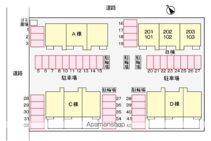 メゾン・ド・グラン　Ａ[3DK/58.58m2]の配置図