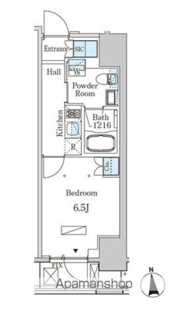 ライオンズフォーシア神田須田町[1K/25.01m2]の間取図