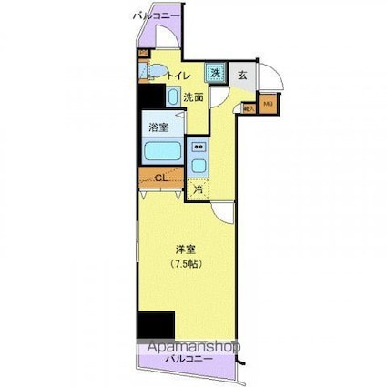 ＲＥＡＬＩＺＥ新宿[1K/25.61m2]の間取図