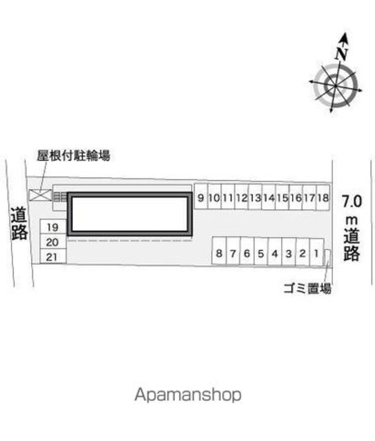 レオパレスＹＵＹＡＫＥＳＯ[1K/20.81m2]の配置図