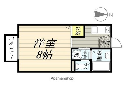 レジデンス高柳　Ａ棟[1R/23.4m2]の間取図