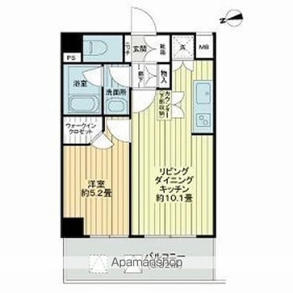 ジェイパーク自由が丘[1LDK/36.83m2]の間取図