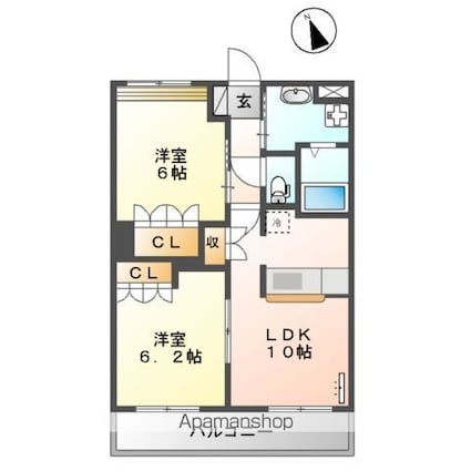 Ｓ．Ｔ　ｓｕｎ　Ｒ[2LDK/51.66m2]の間取図
