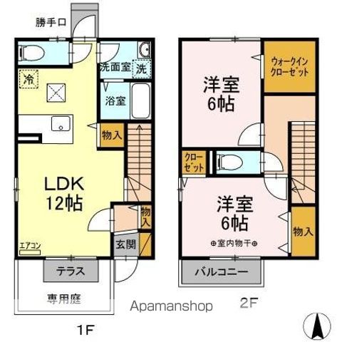 クレストスクエアＡ・Ｂ・Ｃ・Ｄ・Ｅ・Ｆの間取り