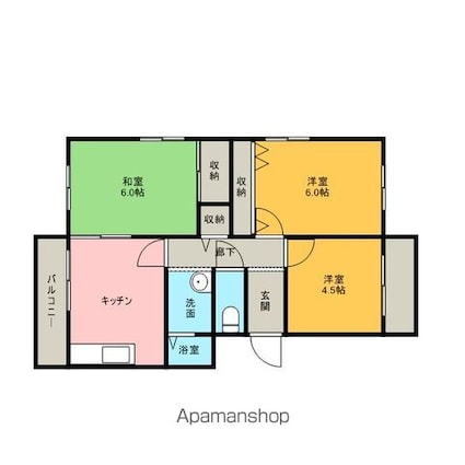 ロイヤルハイツコニーズⅡ[3DK/58.05m2]の間取図